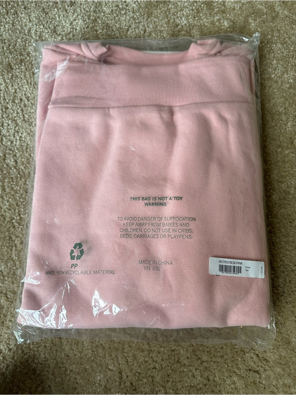 Masters womens small Pink Crewneck Sweatshirt with Dark Green Logo - Picture 2 of 2